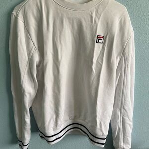 Fila White Crew Neck Sweatshirt sz S